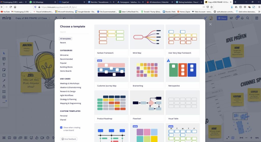Whiteboard templates vorlage
