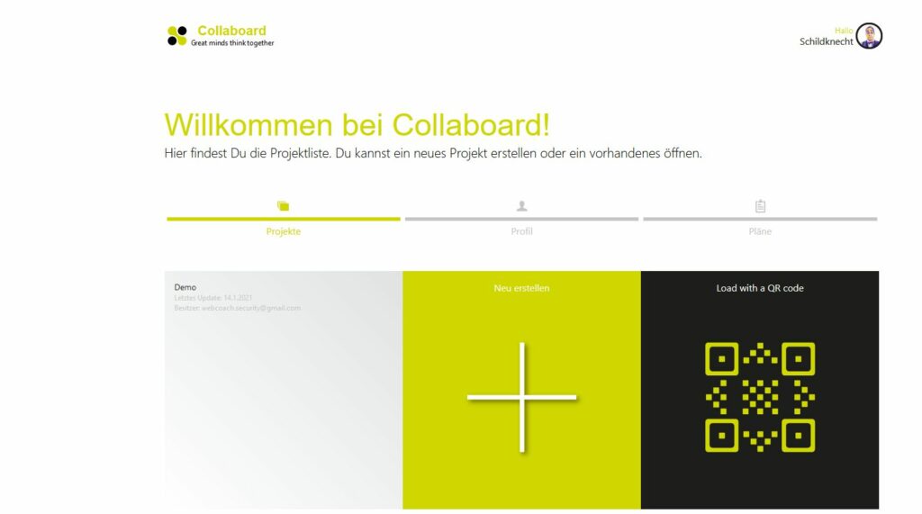 Whiteboard online von Collaboard